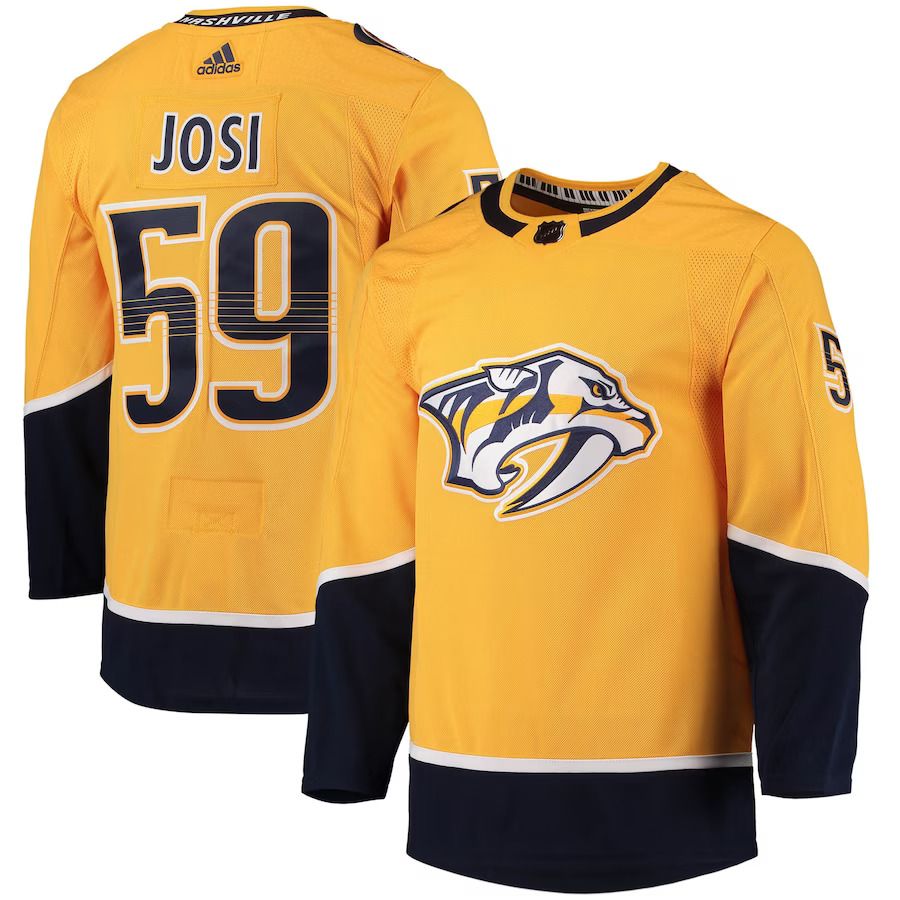 Men Nashville Predators #59 Roman Josi adidas Gold Home Primegreen Authentic Pro Player NHL Jersey